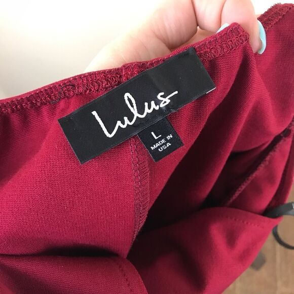 Lulus Maroon Open Back Criss Cross Mini Dress LRG - Picture 6 of 8